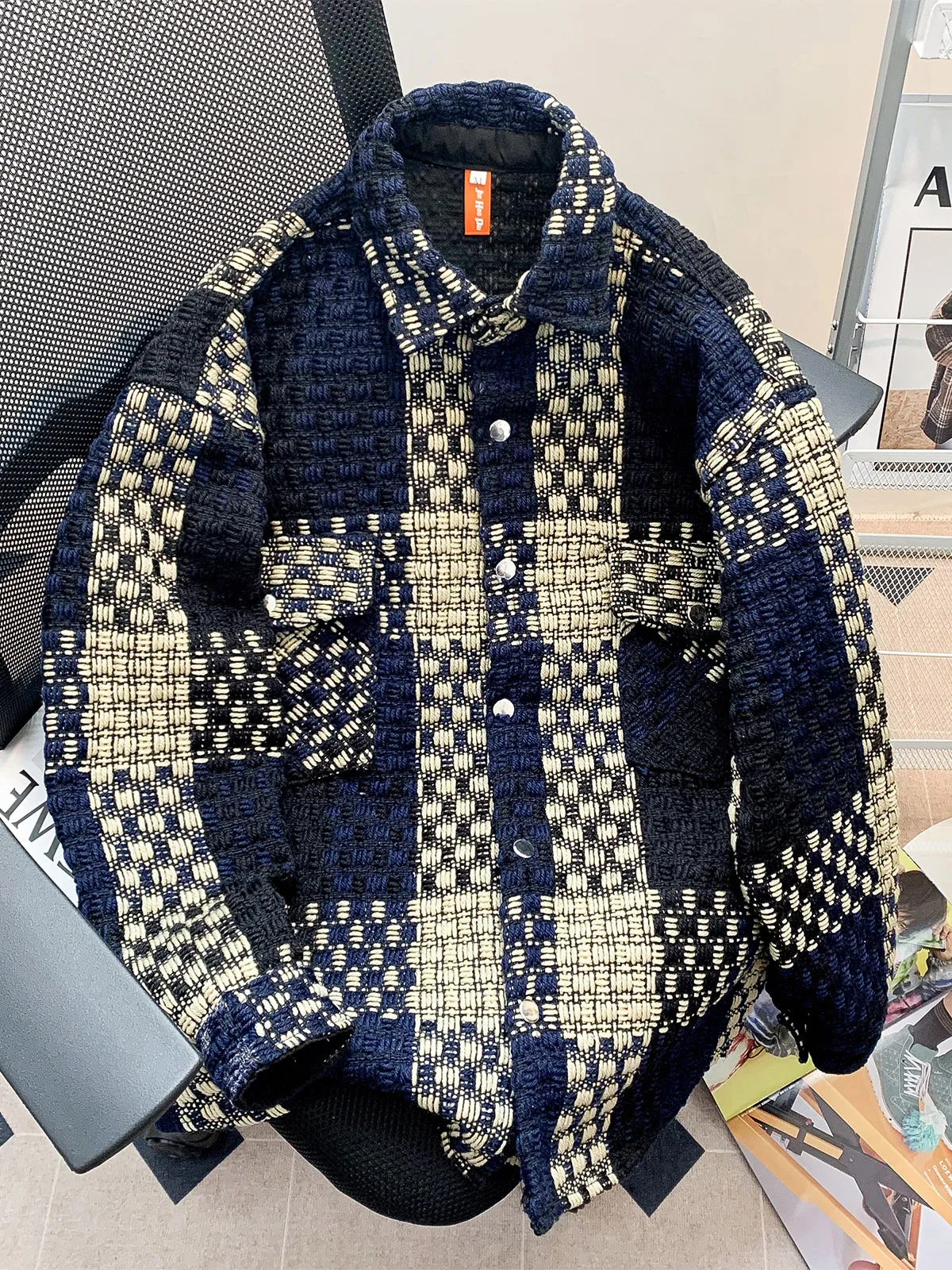 

Женская клетчатая осенняя куртка, пальто Harajuku, куртка большого размера с длинными рукавами, винтажная верхняя одежда в стиле бойфренда 2000-х годов, осенняя одежда 2025