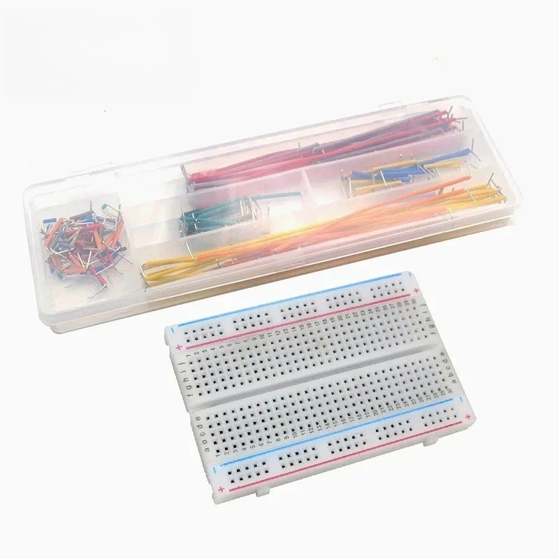 400-Tie Points Solderless PCB Breadboard Kit with 14 Length Jumper Wires U Shape PCB Board for DIY Electronics Projects