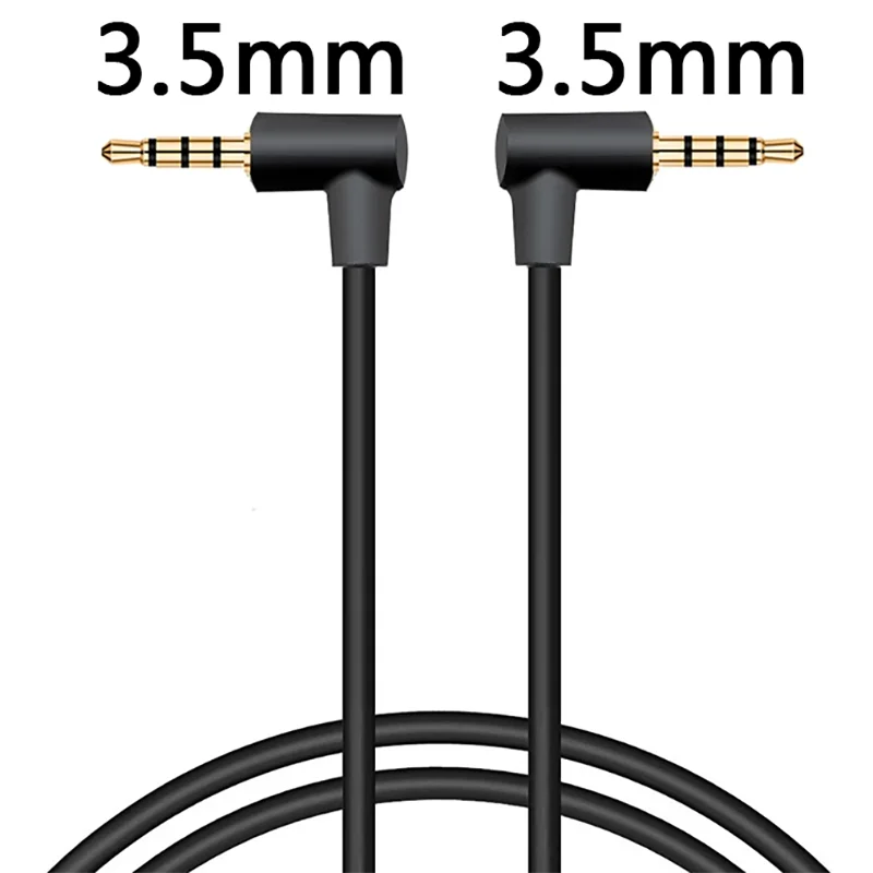 1/8 cala TRRS Aux Kabel 90 stopni pod kątem prostym 4-biegunowy 3,5 mm męski do męskiego Stereo Audio Przewód do iPoda Smartfony Tablety Słuchawki