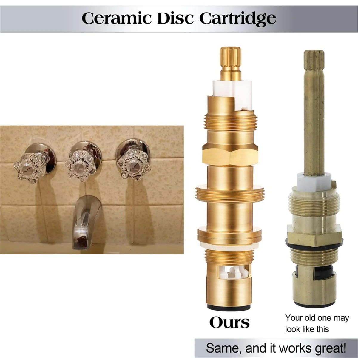 

A002 2pack Ceramic Disc Replacement for 910-030, Shower and Faucet Stem Compatible for , Shower Valve