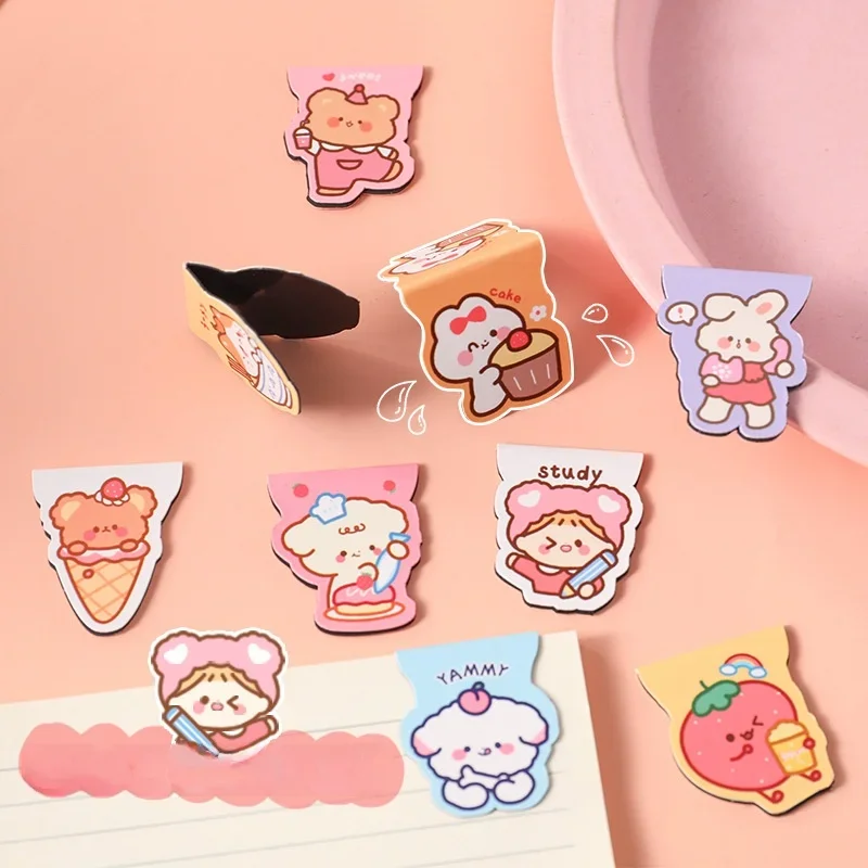 Bookmark Cartoon Cute Magnetic Bookmarks Student Reading Marks Book Page Clips Book Accessories Stationery Supplies Fun Kawaii