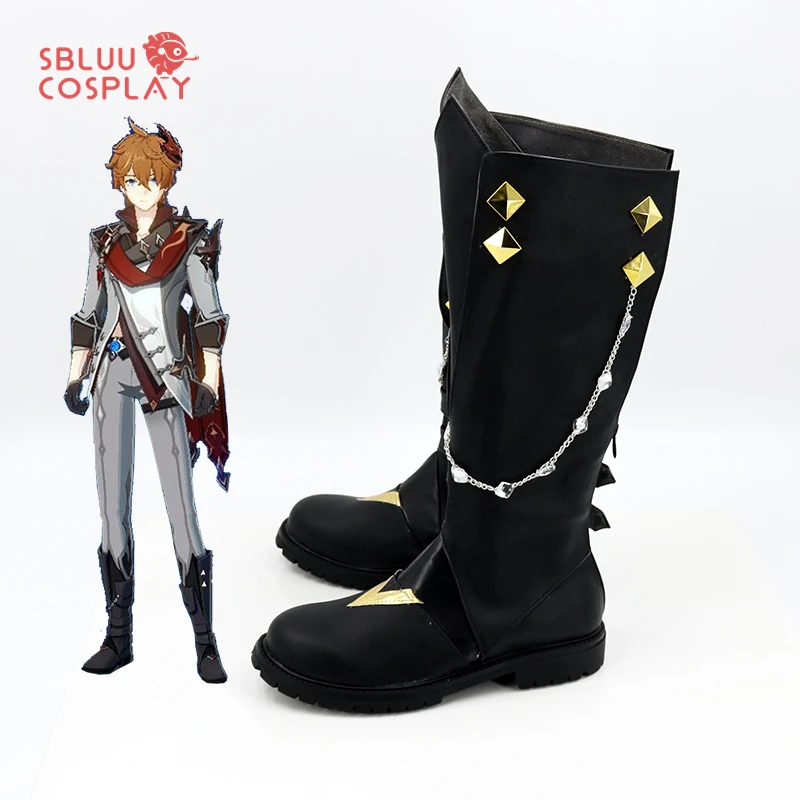 Genshin Impact Tartaglia – chaussures de Cosplay, bottes fantaisie de fête d'halloween sur mesure