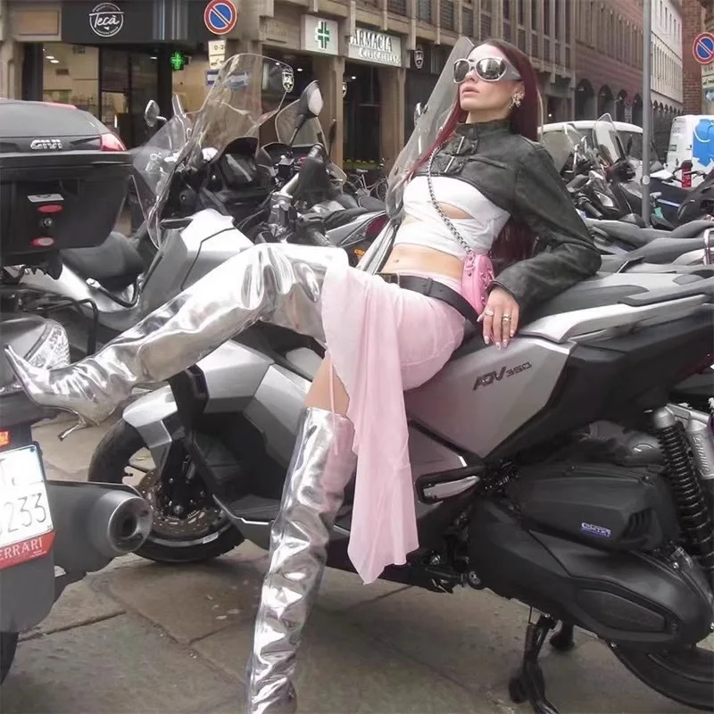 Jaded London Sexy Retro PU Leather Waed Long Sve Belted Waistcoat Jaet Women's Faion Vintage Sle Polyester Fiber