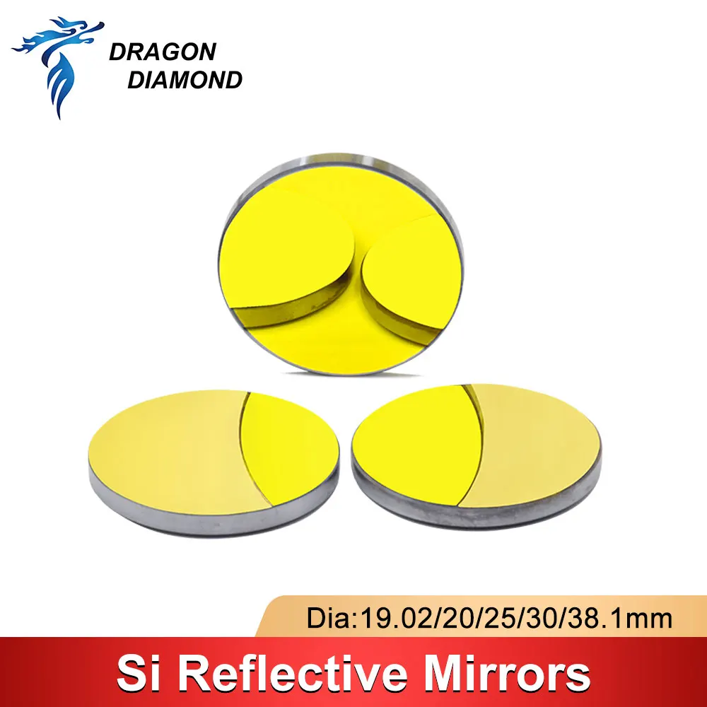 DRAGON DIAMOND 3pcs Silicon CO2 Laser Reflective Mirrors Dia.19.05/20/25/30 /38.1mm For Laser Cutting Engraving Machine