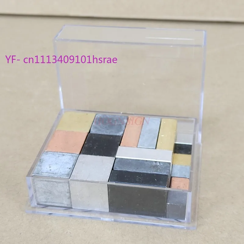 Cube & Cuboid Density Set, Physics Experiment Kit with Aluminum, Iron, Copper Blocks