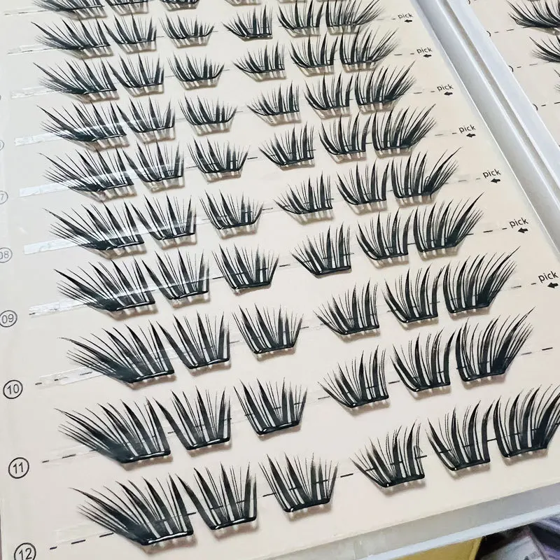 DIY 인조 속눈썹 북 폭스아이 열접착 프리메이드 볼륨 팬 인조 속눈썹 만화풍 자연스러운 초보자용 메이크업 용품