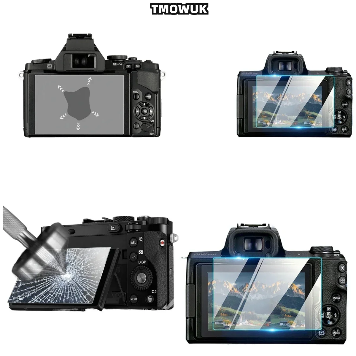 

For Canon 1200D 1300D 1500D 2000D DSLR Camera Tempered Glass Screen Protector HD Clear 9H Hardness Anti-Scratch Film