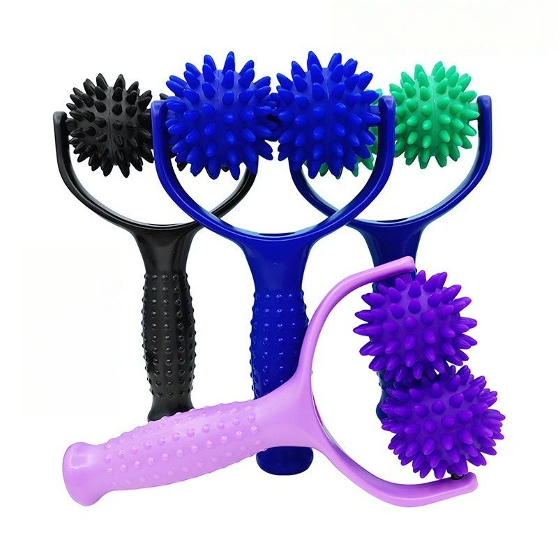 

2 Roller in 1 - Handheld Trigger Point Acupuncture Reflexology Roller Body Muscle Relaxing Manual Massage Stick Roller