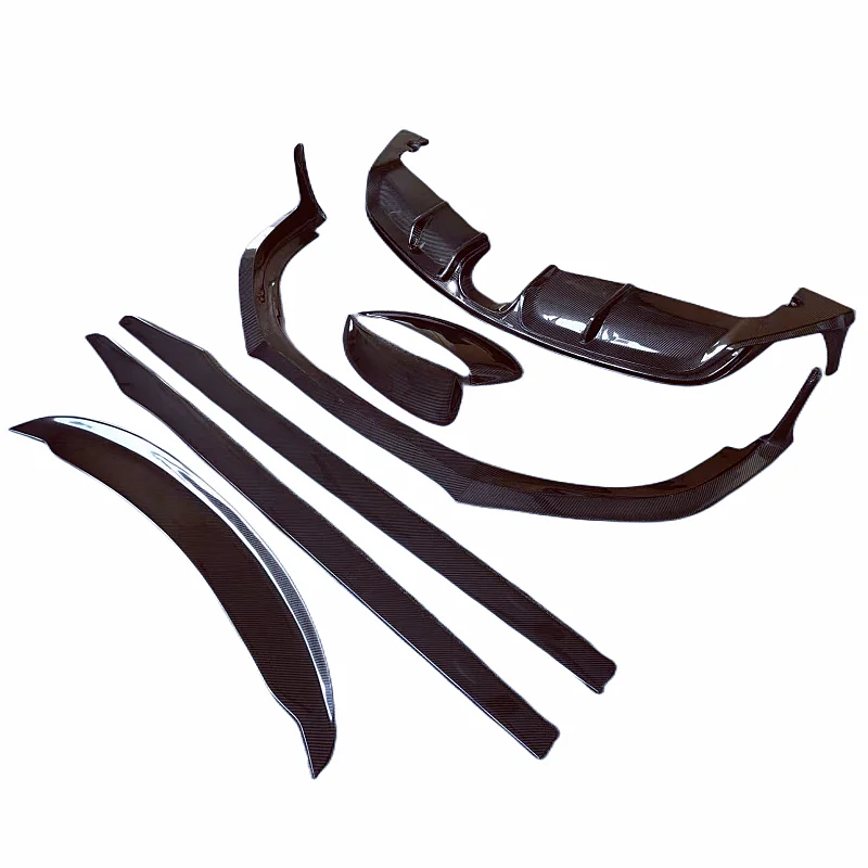 

For Porsche Cayman Boxster 981 Upgraded Carbon Fiber Front Bumper Edge Side Skirt Rear Spoiler Body Kit