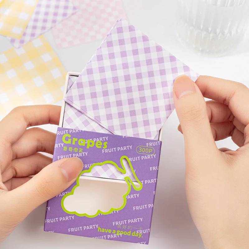 Basic Plaid Notepad Decorative Memo Pad DIY Scrapbooking Material Paper Message Notes Paper Kawaii School Stationery