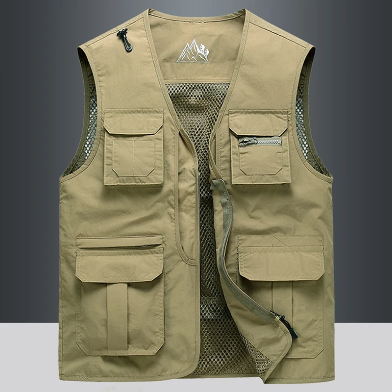 Hot Sale 5XL Men Summer Outdoor Safari Vests Quality Multi-pocket Mesh Quick-dry Hiking Photography Cargo Sport Waistcoat Jacket