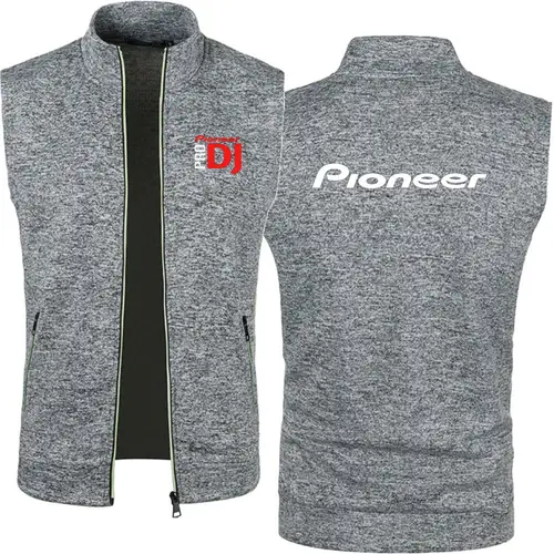 Men's Waistcoat Fleece Tank DJ Pioneer PRO Men's Knitted Velvet Top Zipper Vest Sleeveless High Neck Fleece Jacket Men Wear - Image 7