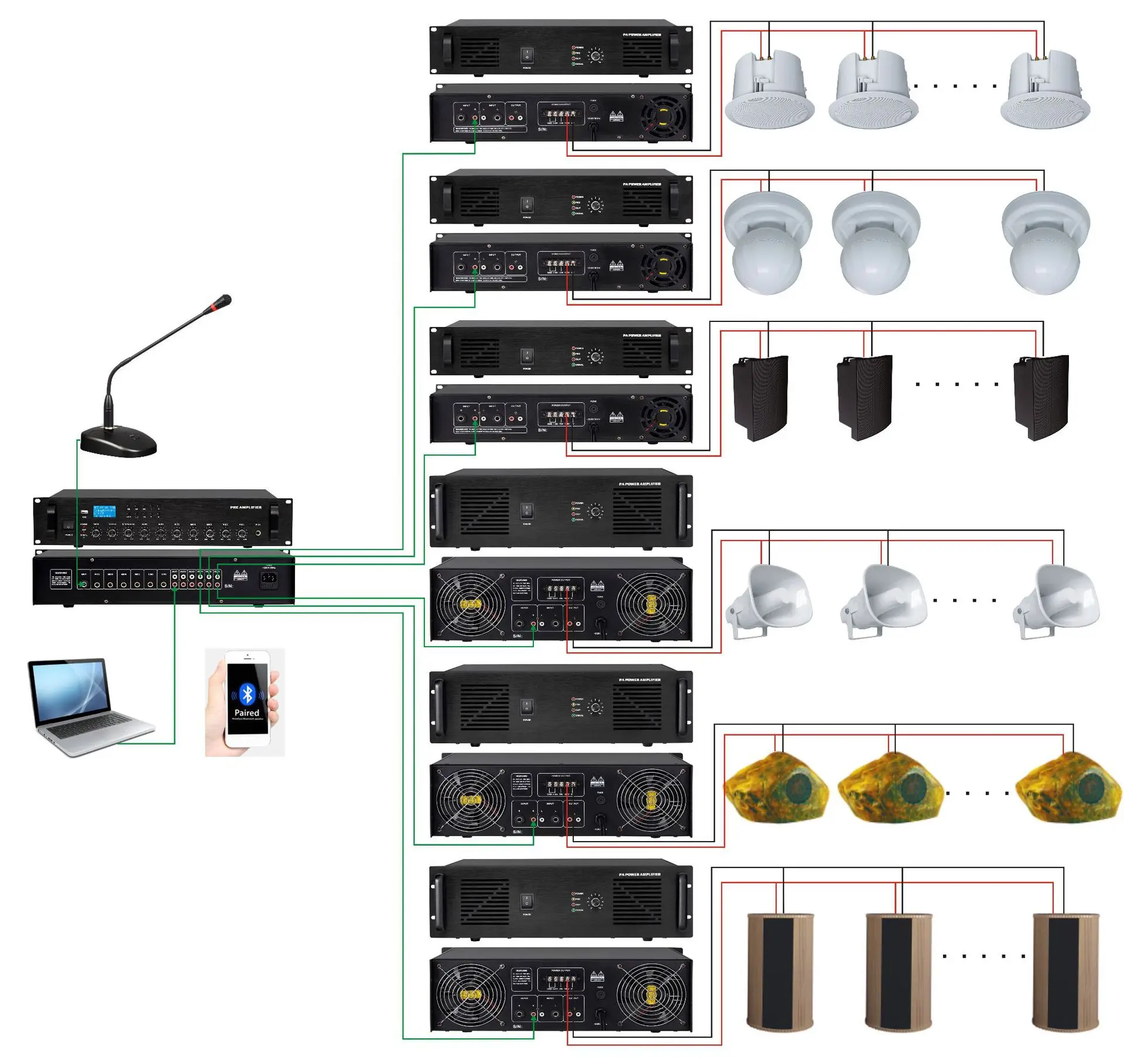 tweeter rural school broadcasting speaker room outdoor waterproof passive 25w 50w 100W horn loudspeaker