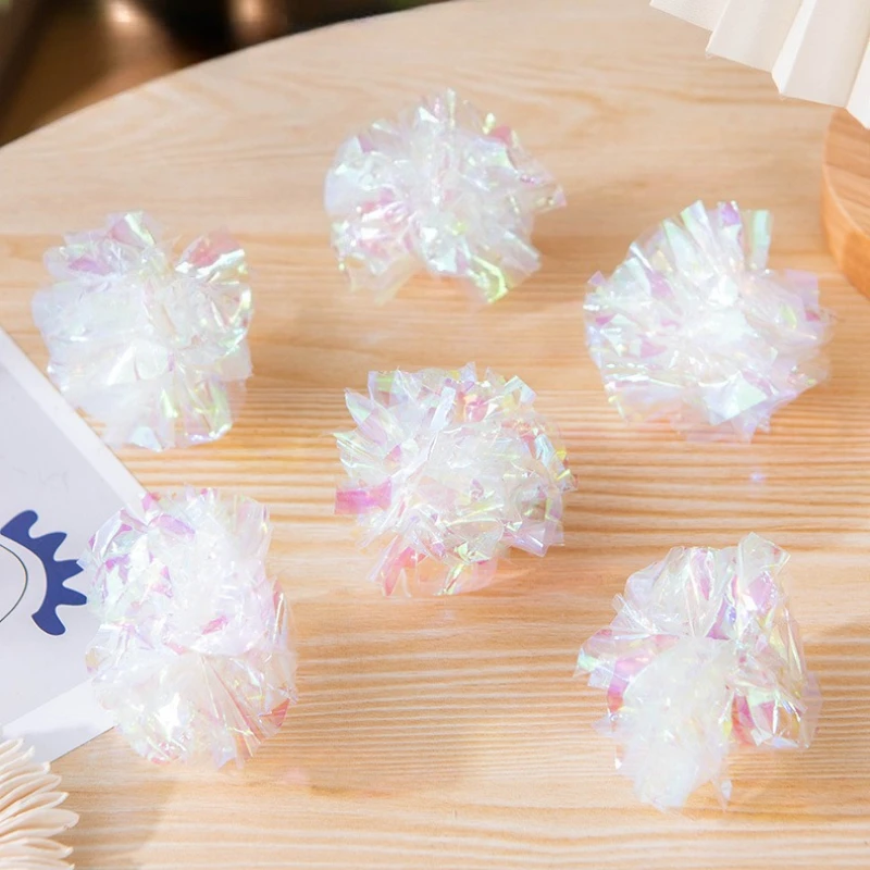 كرات ورقية ملونة، ألعاب صنع الصوت للحيوانات الأليفة، ألعاب القطط، كرات الخدش والعض، تجذب انتباه الحيوانات الأليفة، ألعاب تفاعلية ممتعة #1