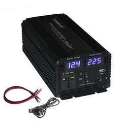 Inversor UPS de onda sinusoidal pura con función de cargador de batería, fuente de alimentación sin interrupción, interruptor automático de 1000W, cc 12V a CA 220V