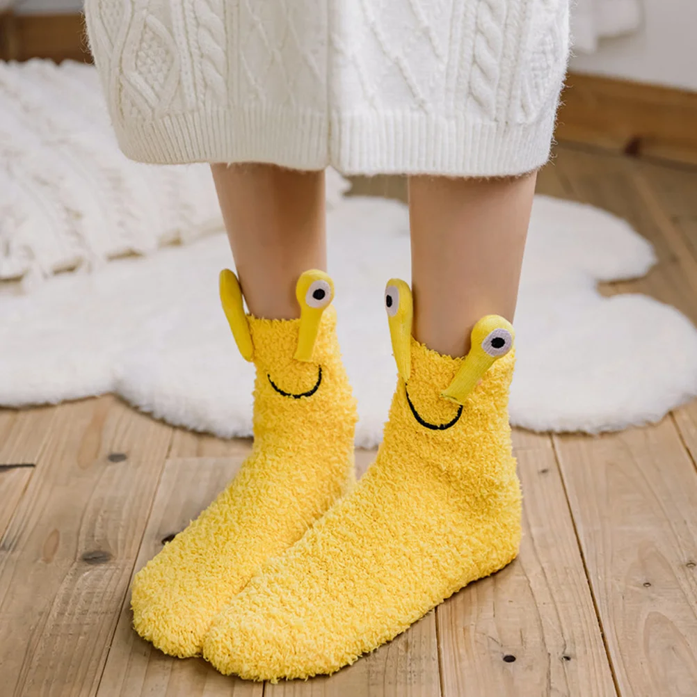 Coral Fleece Socks Halloween Slippers Women Soft House Lined Christmas Fuzzy for with Grips Comfortable