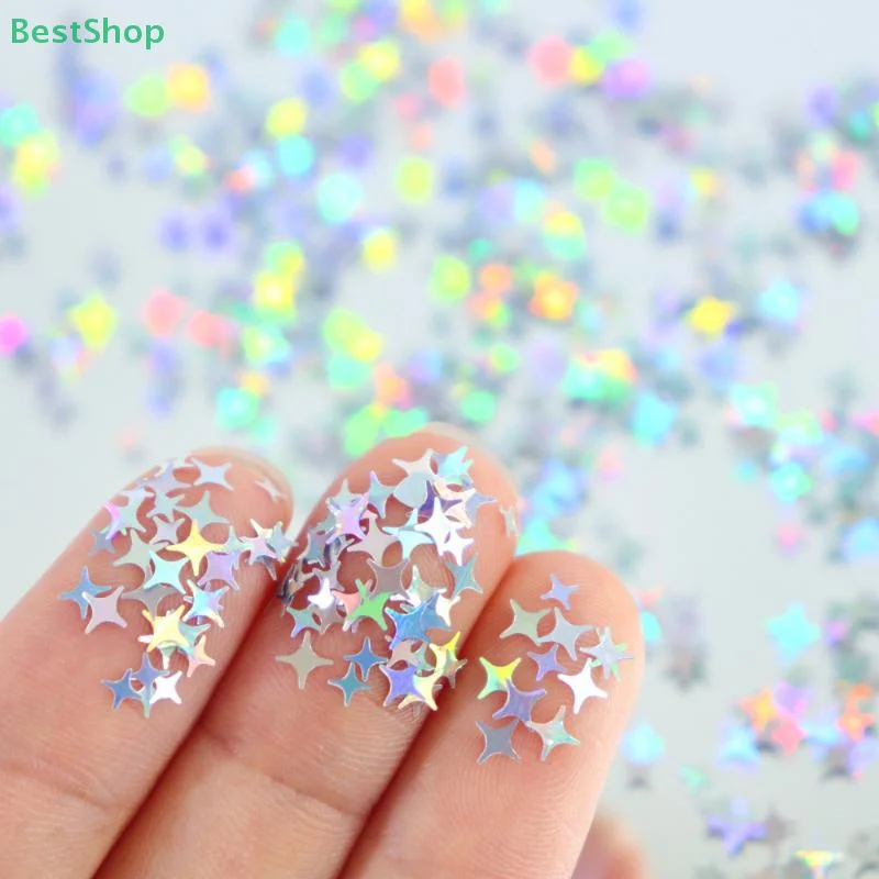 Σ Victoria Parque12 Raster Volledige Laser Zilver Nail Art Pailletten Laser Esdoornblad Ster Liefde DIY Nagelpatch DIY Manicure Gereedschap