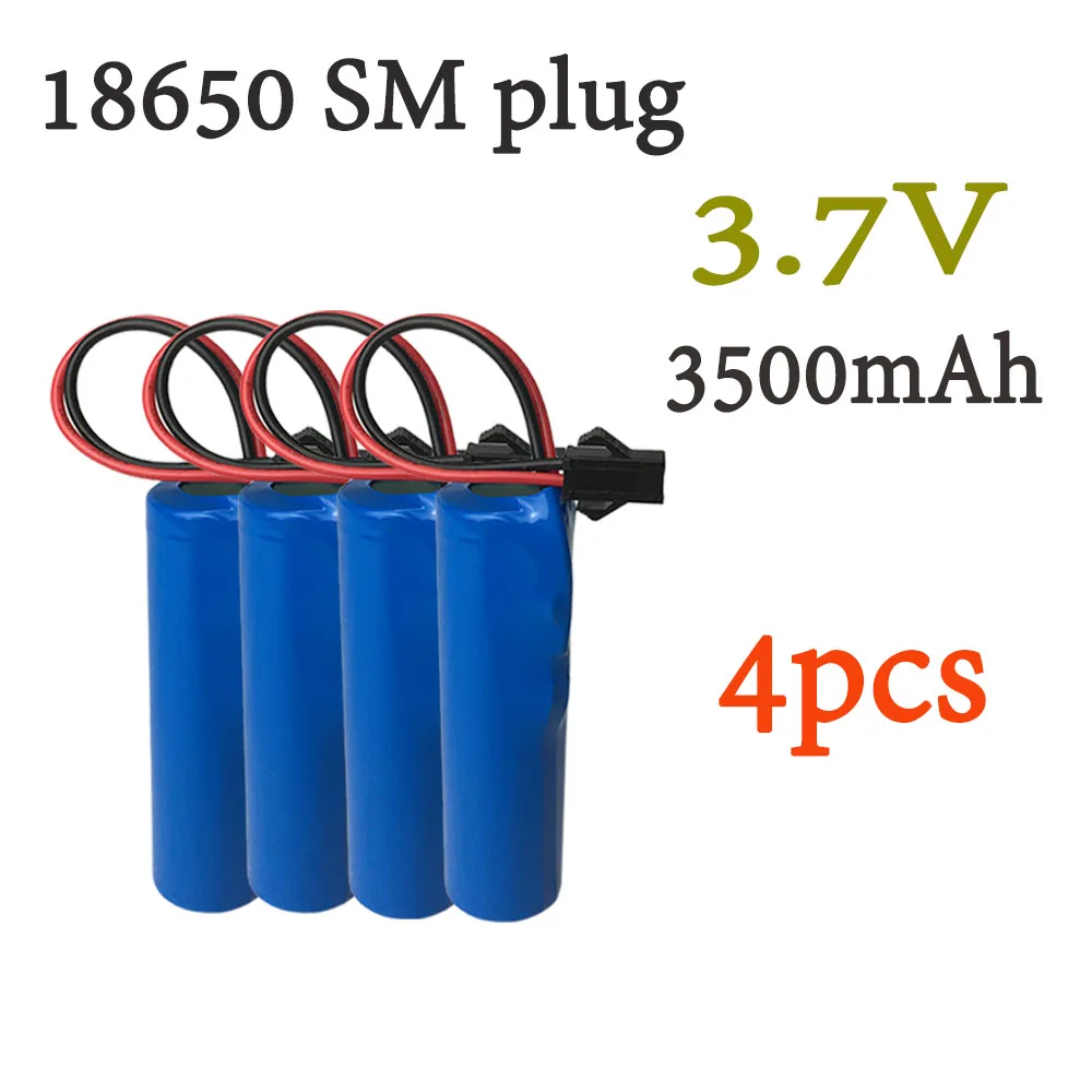 

XH2.54-2P Plug 3.7V 18650 3500mah Li-ion Battery for Flashlight Bluetooth Speaker Hair Clipper Led Light Toy Car PCB Protection