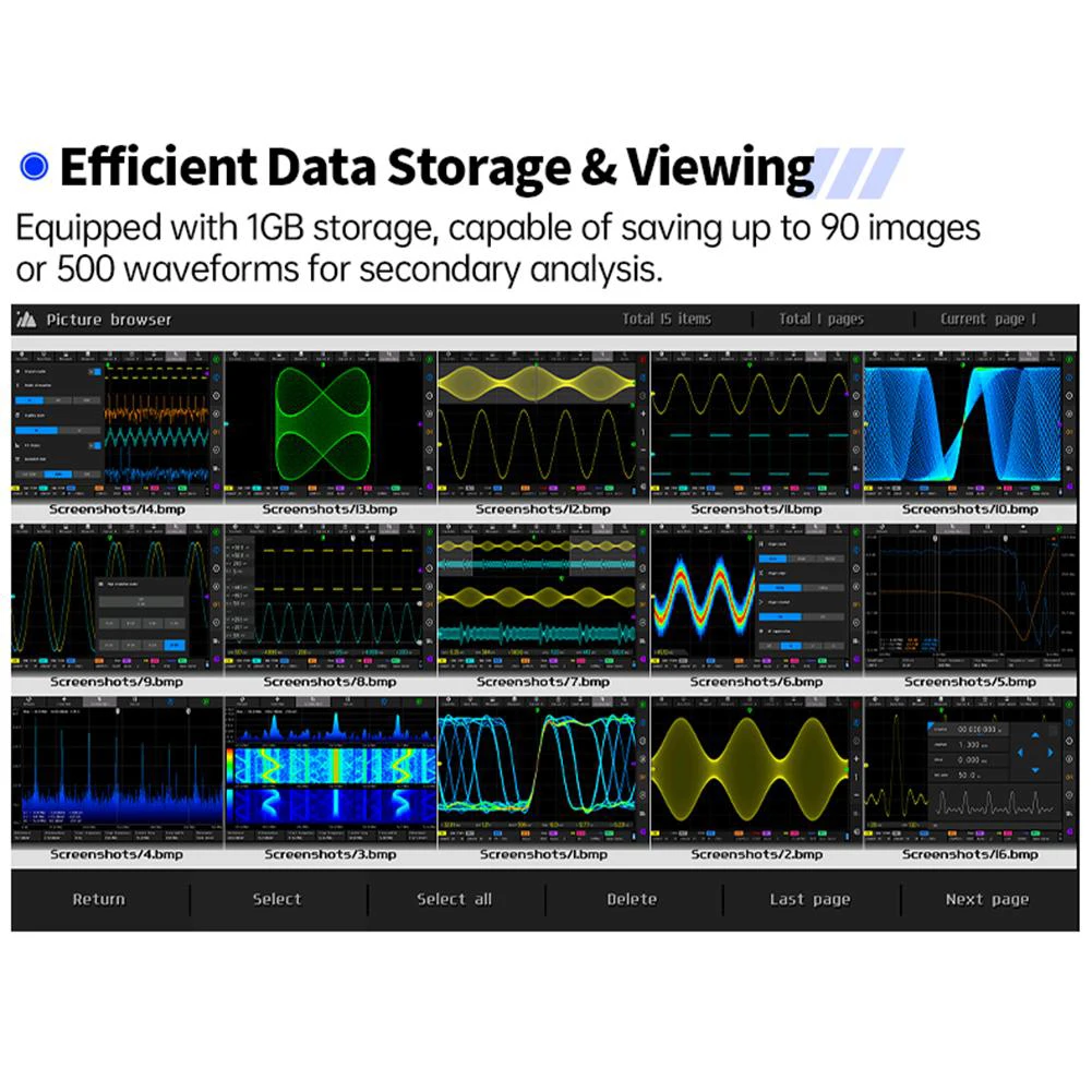 DPOS350P 4-in-1 Tablet Oscilloscope 2-channel 350MHz Signal Generator 50MHz, Spectrum Analyzer Frequency Response Analyzer