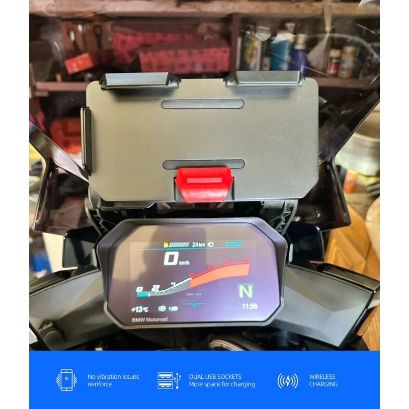 

Mobile Phone Motorcycle Navigation Bracket Wireless Charging Support For R1300 R1200 F800 F850 F700 R1250GS ADV CRF1000L