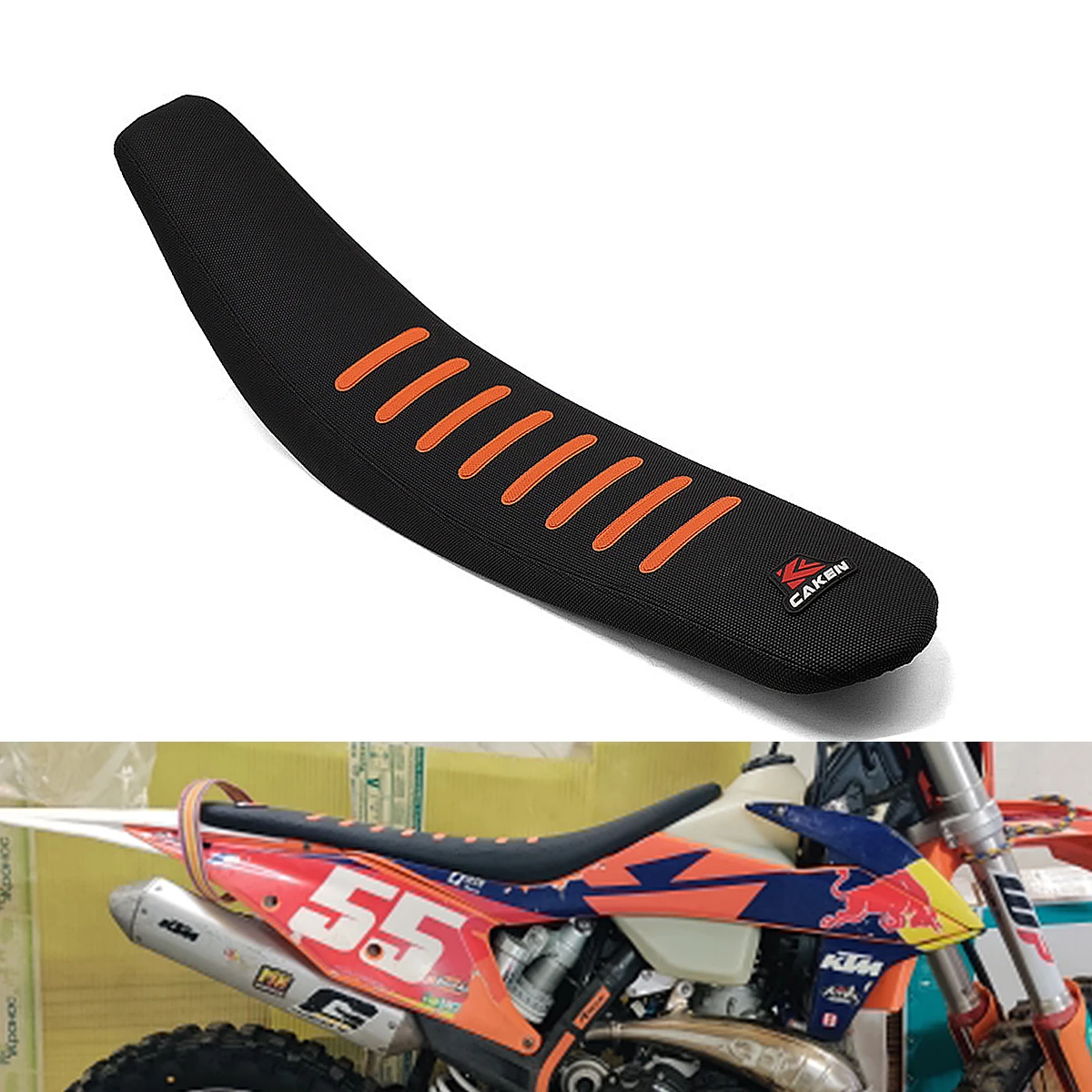 

Motorcycle Seat Cushion Dirt Bike Diamond Pattern Non slip Seat Saddles For KTM EXC EXCF SX SXF XC XCF XCW 125-500cc 2020-2023