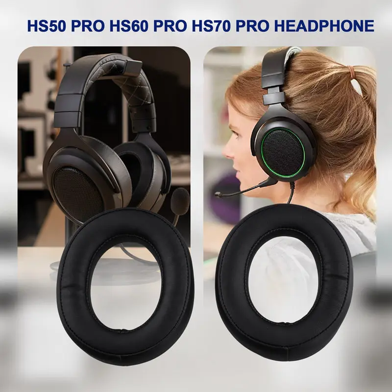 Replacement Ear Pads For Corsair HS50 Pro HS60 Pro HS70 Pro Headphones Soft Foam Ear Cushions