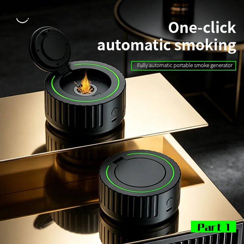 Upgraded Cocktail Making Tools Self-Absorbing Cup Smoke Maker Whiskey Serving Set Bar Accessories for Creating Mysterious Atmosp