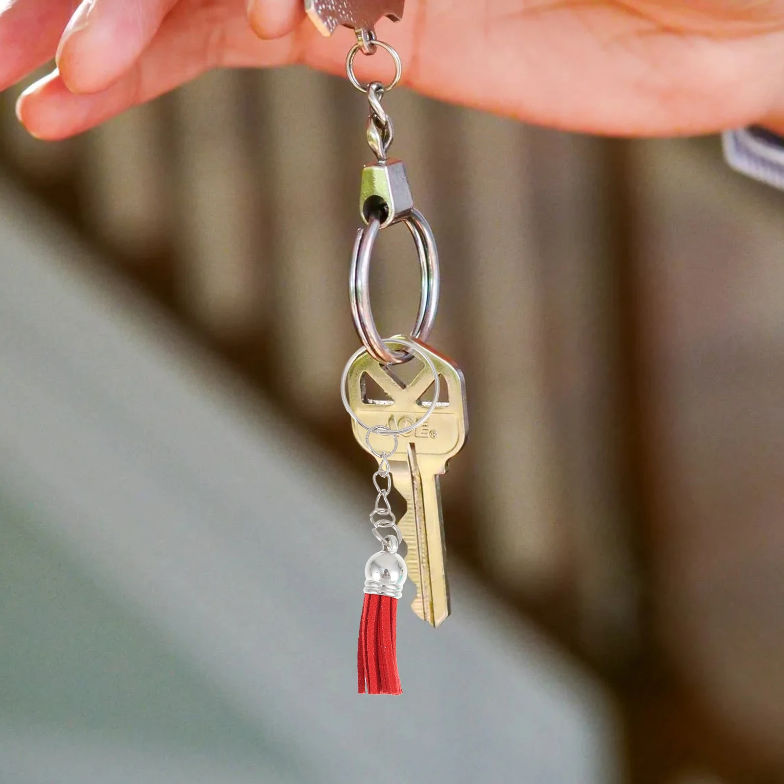 

1 set Stainless Steel Accessories Keychain Tassels DIY Key Ring Tassels Fringe Necklace Material Jewelry Supplies