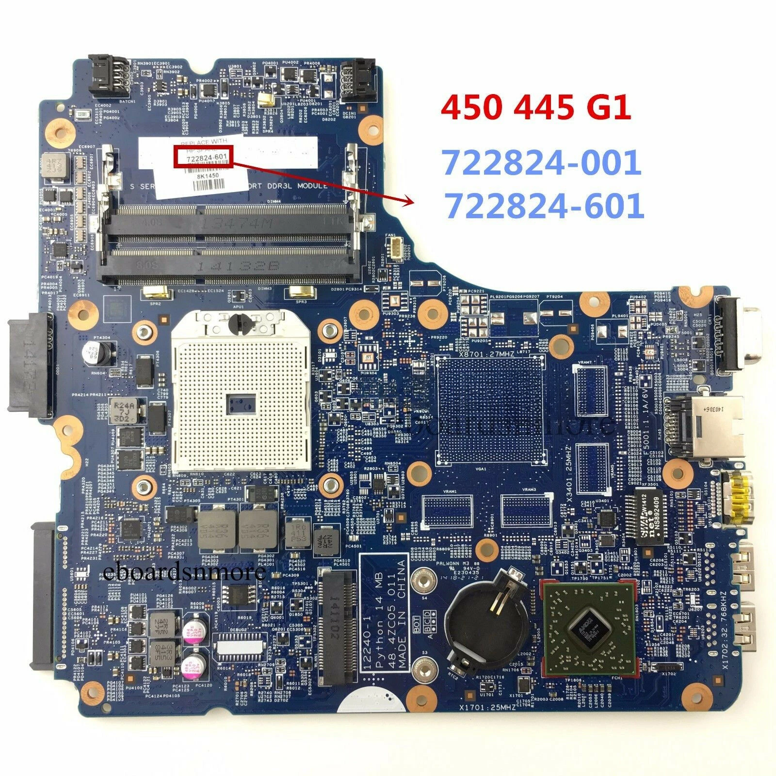 For HP 455 445 G1 Notebook main board 722824-601 001 1 2240-1