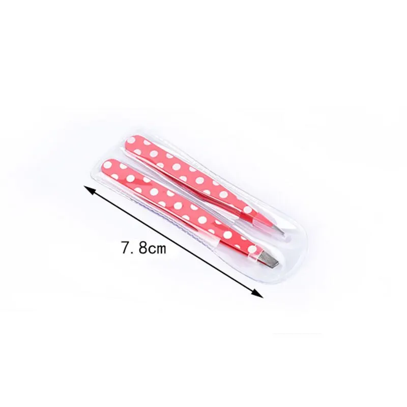 Mini Hair Removal Tweezers Stainless Steel Eyebrow Tweezers Pink Point White Tip Point Face Harmless Makeup Beauty Tool