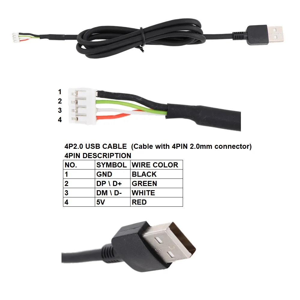 1m 1.5m 2m 3m 5m 4P2.0 USB Cable Signal Anti-interference Shielded Wire Cable for USB Camera Option 2