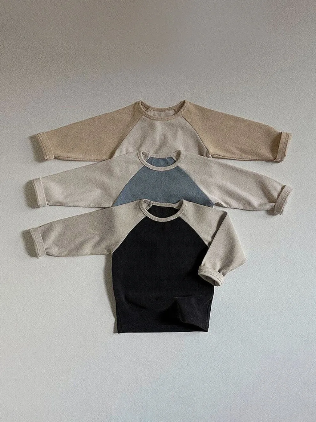 2025 Autumn New Baby Long Sleeve T Shirts Cotton Infant Boy Girl Casual Splicing Bottoming Shirt Toddler Baby Versatile Tops