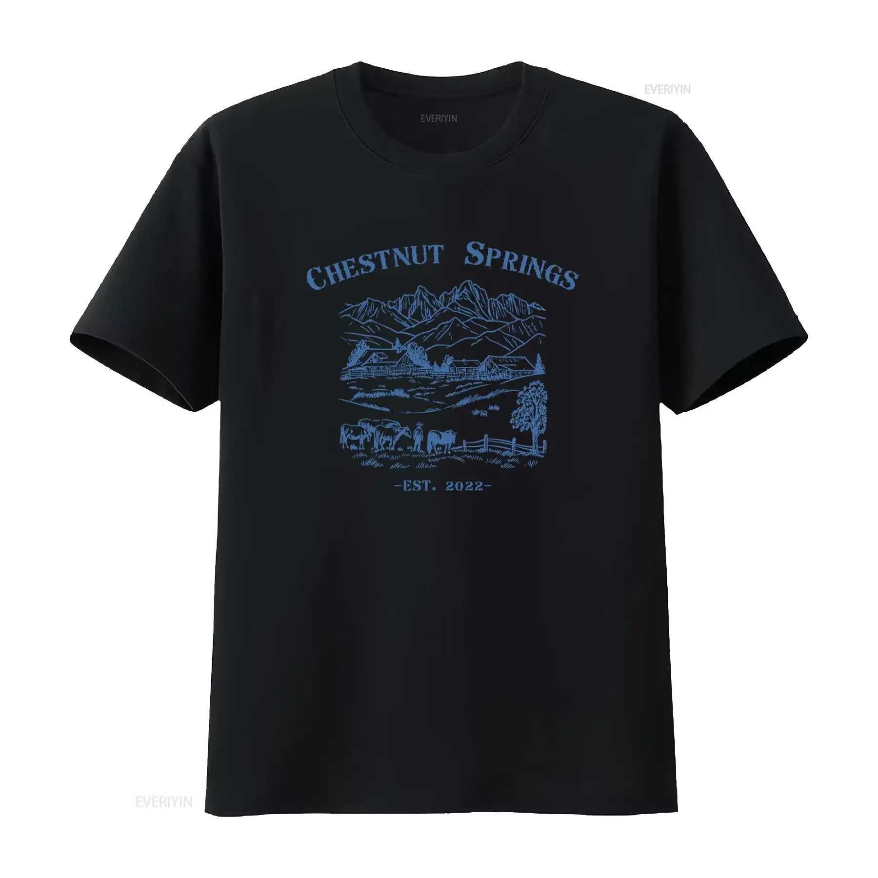 Chestnut Springs T Shirt Cowboy Romance Country Farm Life Mountain Village Design 2022 Established  vintage Washed