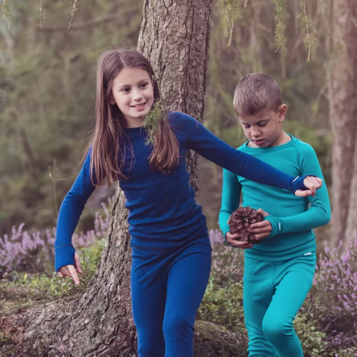 Kids Merino Wool Thermal Underwear Set Quick Dry Long Johns Pajamas Shirt And Pants Sports Clothes for Boys And Girls view 4