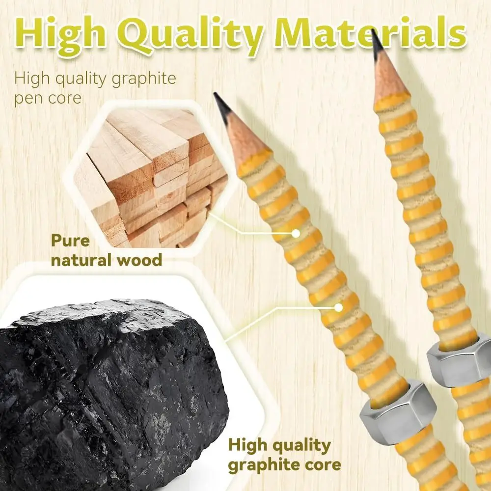 1/2/3/5Pcs Durable Stress Relief ADHD Pencil Enhances Focus Relieve Anxiety Rotating Pen Threaded Pencil for Autism