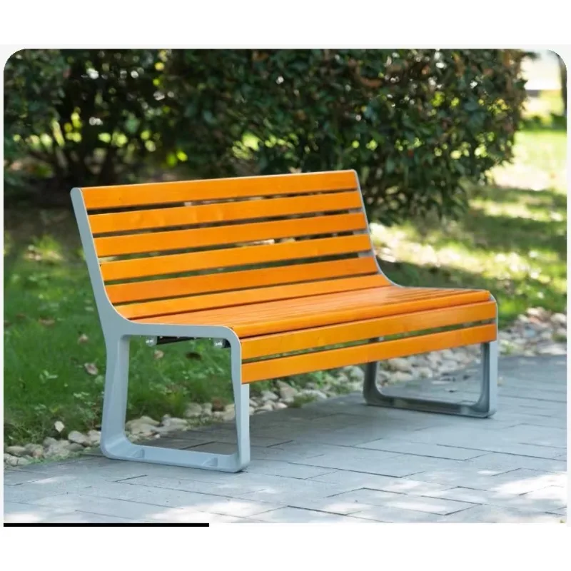 Factory Wholesale Long Size Waterproof Wood Stainless Steel Garden Park Outdoor Patio Public Bench