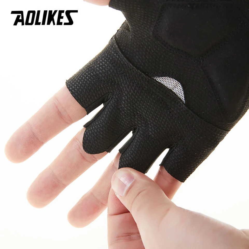 AOLIKES Cycling Half-finger Gloves Anti-slip Bicycle Mitten Men\'s Cycling Fingerless Gloves MTB Road Bike Summer Short Gloves