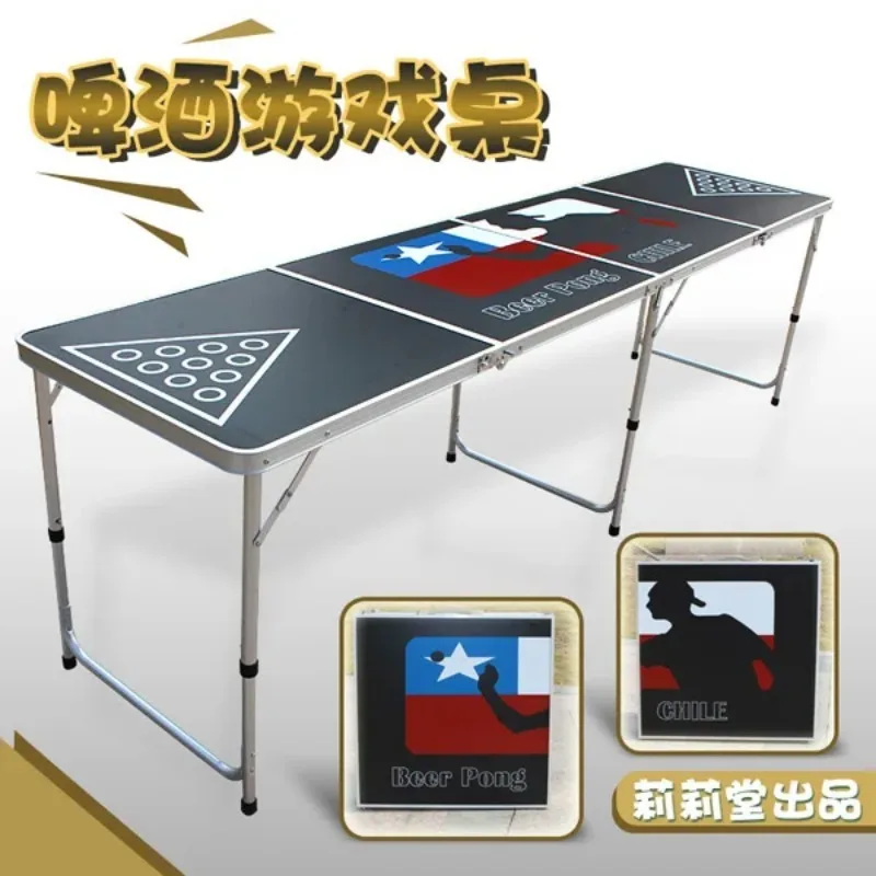 Red Cup Pong Portable Beer Pong Beirut Game Table - 8 Feet Long - Comes with Ball Rack, Bottle Opener and 6 Pong Balls