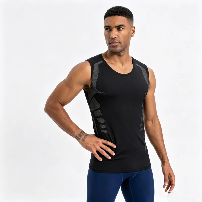 Nueva Camiseta Deportiva de Compresión para Hombre, Camiseta sin Mangas de Secado Rápido para Gimnasio, Ropa Deportiva Masculina para Fitness, Culturismo, Ejercicio, Top Musculoso