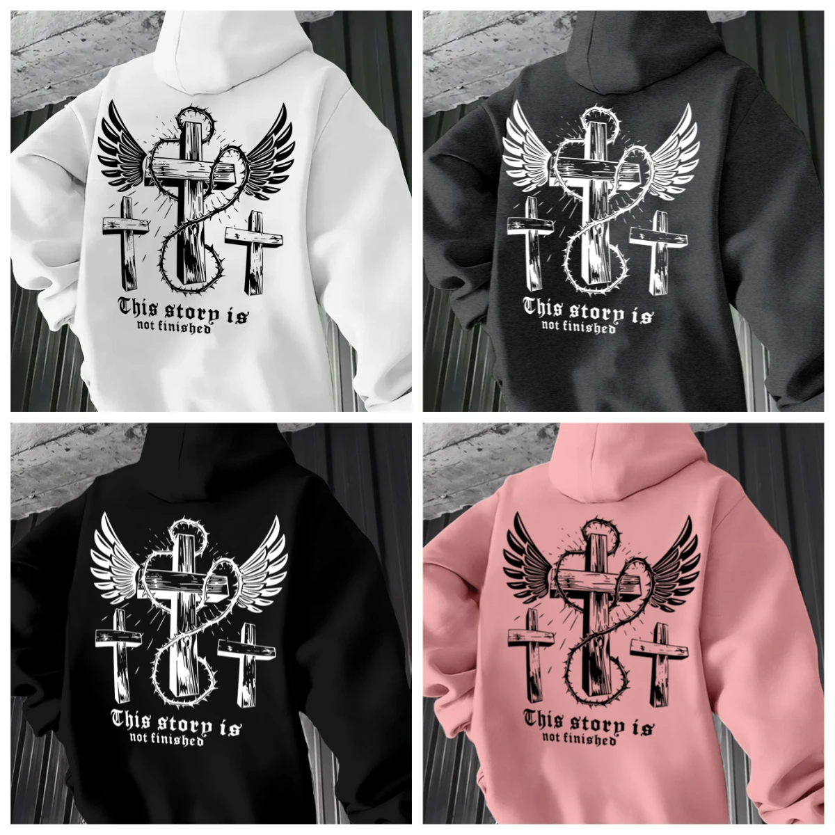 

25/26 Autumn/Winter American Street Y2K Cross Wing Hoodie 3D Trendy Fashion Large Adult Men and Women Versatile Trendy New Style