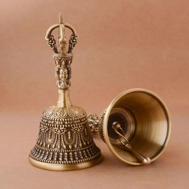 Brass small five-strand Vajra hand , Taoist bell, Buddhist ritual supplies, copperware