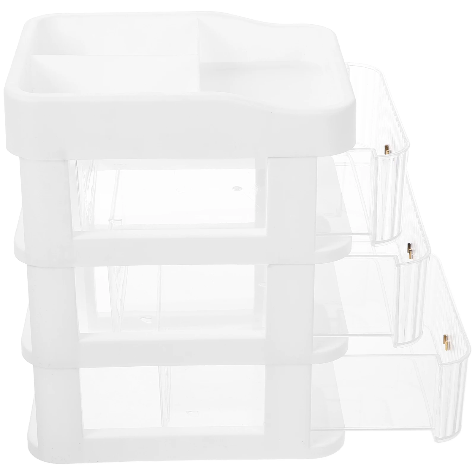 درج نمط سطح المكتب 3-Tier صندوق تخزين من البلاستيك للماكياج العناية بالبشرة لوازم مكتب منظم أدراج منظم قرطاسية #4