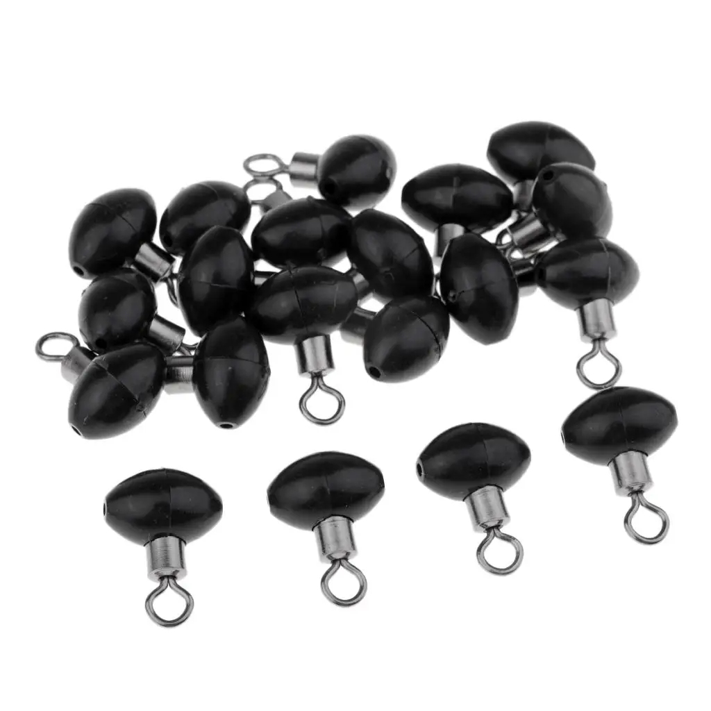 20 Pcs Fishing Rolling Swivel Plastic Olive Bead Connectors