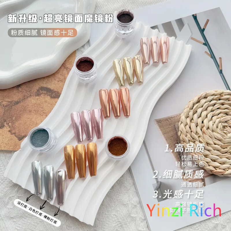 0,3 g chroom nagelpoeder metallic spiegel glitter effect holografisch metallic chroom poeder voor nagels rose goud chroom nagelpoeder