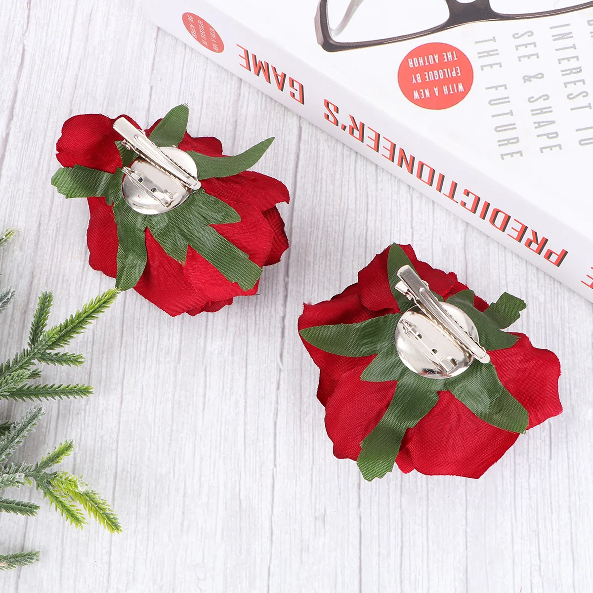 

5pcs 10 Cm Large Rose Brooch Pin Artificial Flower Corsage For Wedding Bridal Dress Suit Floral Hair Clip Evening Party