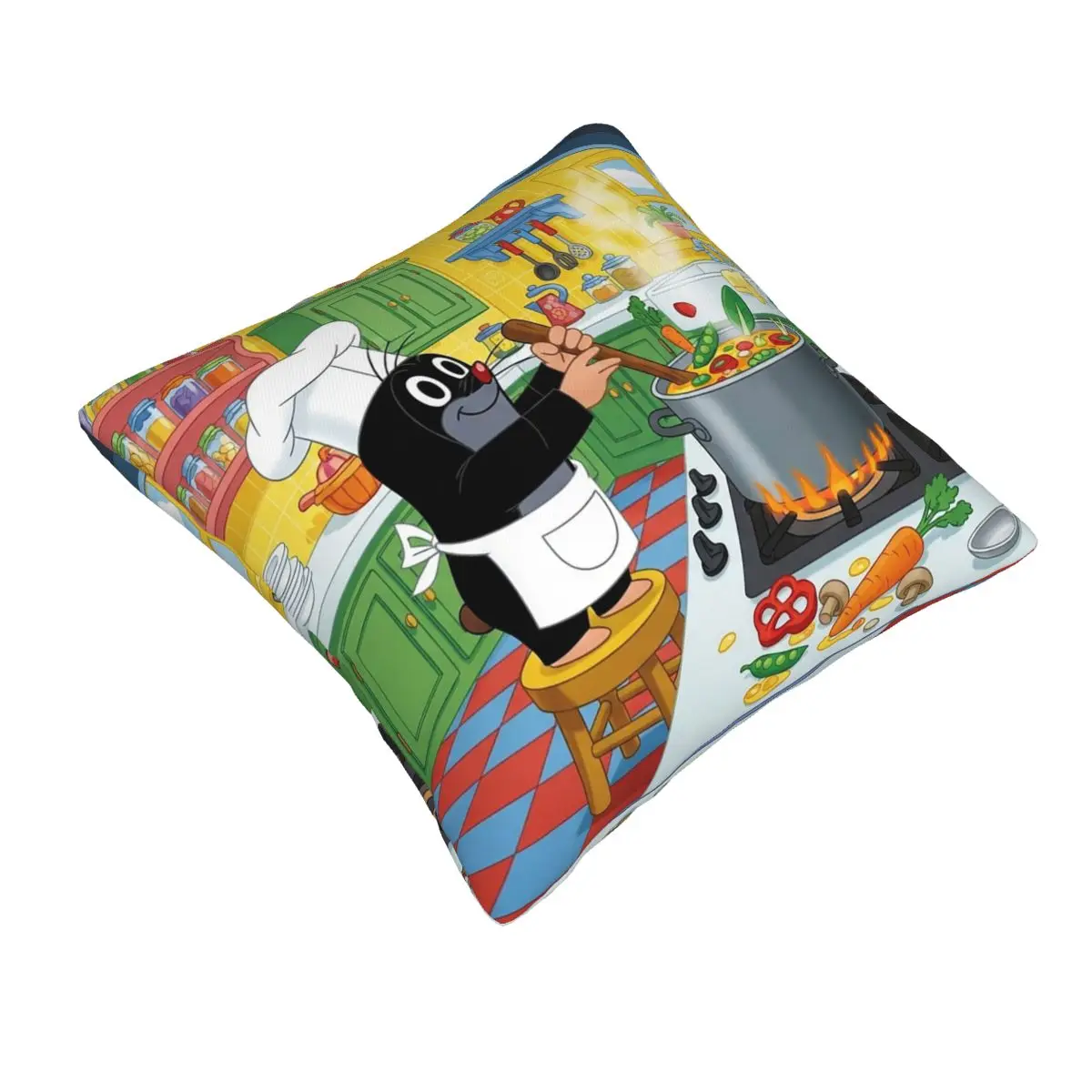 The Little Krtek Mole With Friends 13 Square Pillowcase Pillow Cover Cushion Zip Decorative Comfort Throw Pillow for Home