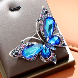 CINDY XIANG Shining Crystal Butterfly Brooches For Women Large Insect Pin Elegant Wedding Accessories