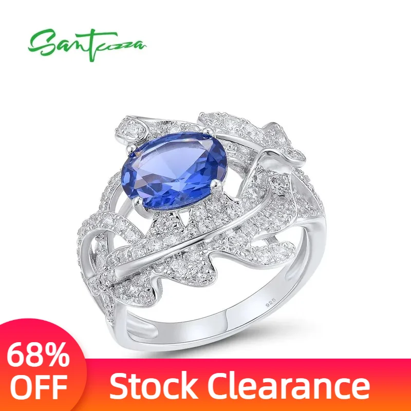 

Женское кольцо из серебра 925 пробы с синей шпинелью и белым фианитом