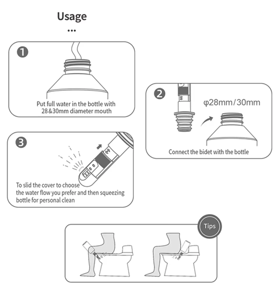 WOWER-bidé de dedo portátil para limpieza Personal, pulverizador Shattaf de viaje con 8 agujeros, Control de volumen de agua, cuidado de la higiene,