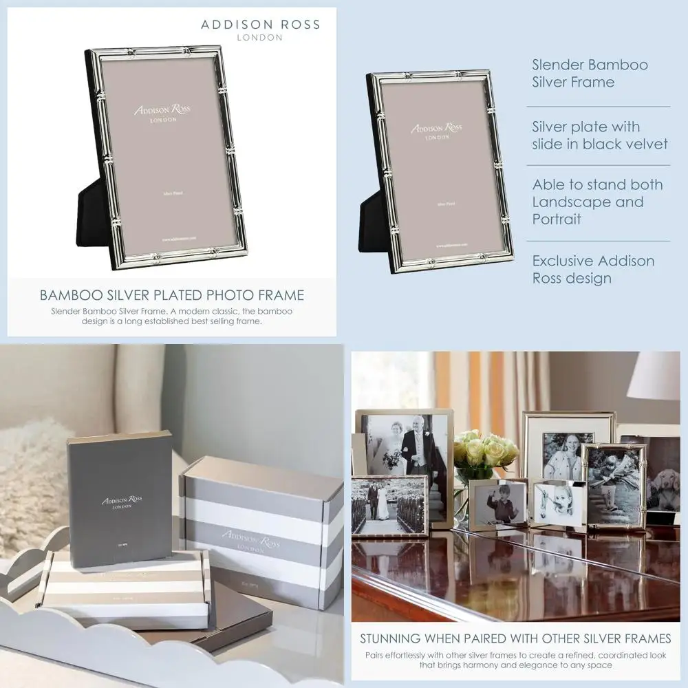 

Silver 5x7 Bamboo Photo Frame, 5 x 7 Elegant Display
